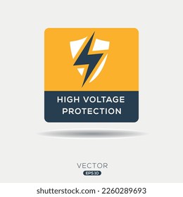 Icono creativo (protección de alto voltaje), signo de vector.