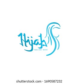 creativo logo en color azul hijab Ideas. Diseño con logo inspirador. Ilustración de vectores de plantilla. Aislado En Fondo Blanco