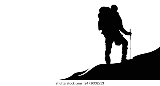 Diseño de silueta de senderismo creativo Vector premium