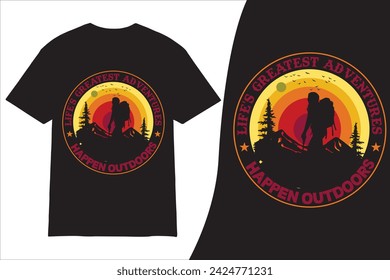 Creative Hiking t-shirt design Vector 