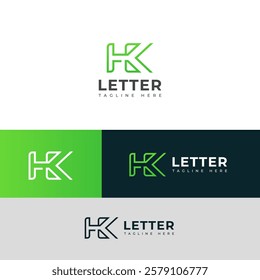 Creative HK, KH letter logo design 