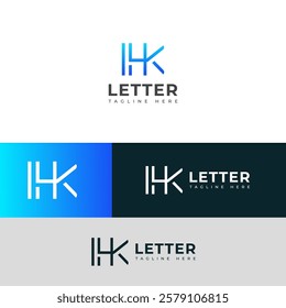 Creative HK, KH letter logo design 