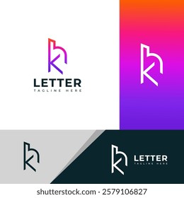 Creative HK, KH letter logo design 