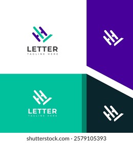 Creative HL, LH letter logo design