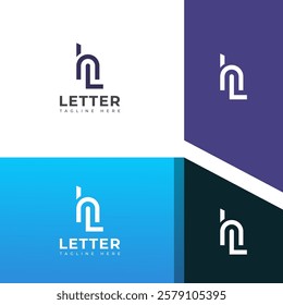 Creative HL, LH letter logo design
