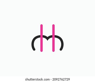 Creative HM Letter Logo Template Vector Design