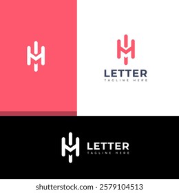 Creative HM, MH letter logo design