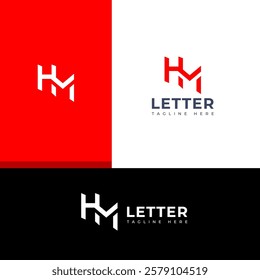 Creative HM, MH letter logo design
