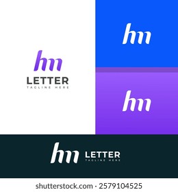 Creative HM, MH letter logo design