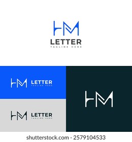 Creative HM, MH letter logo design