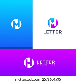 Creative HM, MH letter logo design