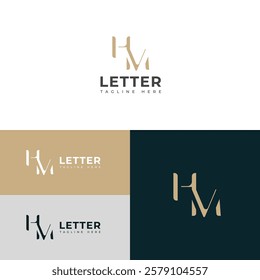 Creative HM, MH letter logo design
