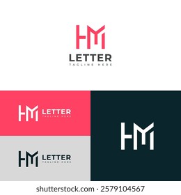 Creative HM, MH letter logo design