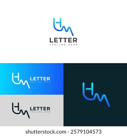 Creative HM, MH letter logo design