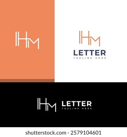 Creative HM, MH letter logo design
