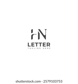 Creative HN, NH letter logo design 