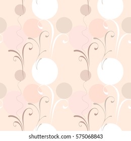 Creative holiday background with balloons. Gentle seamless pattern. 