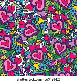 Creative holidays seamless pattern for Valentine's Day. Greeting scrapbooking, congratulations, invitations, stickers, planners and other. Vector illustrations