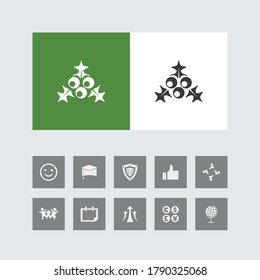 Creative Holly Berry Icon with Bonus Icons.