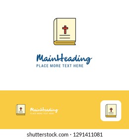 Creative Holy Bible Logo Design. Flat color Logo place for Tagline. Vector Illustration