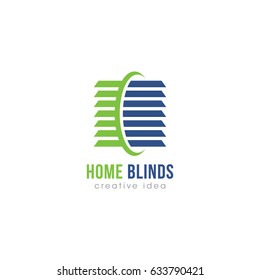 Creative Home Blinds Concept Logo Design Template