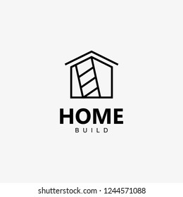 creative home build logo detailing with clean background