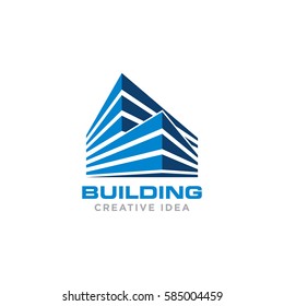 Creative Home Building Concept Logo Design Template