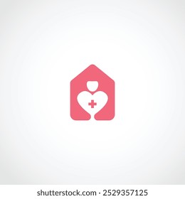 Diseño creativo del Vector del cuidado casero para otros en el fondo blanco