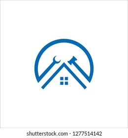 Creative Home Construction Concept Logo Design Template - Vector
