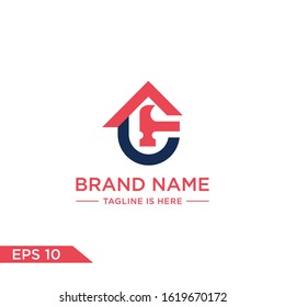  Creative Home Construction Concept Logo Design Template
