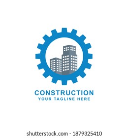 Creative Home Construction Concept Logo Design Template