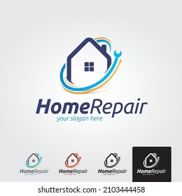 Creative Home Construction Concept Logo Design Template