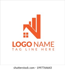 Creative Home Construction Concept Real Estate Logo Design Template