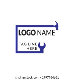 Creative Home Construction Concept Real Estate Logo Design Template