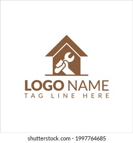 Creative Home Construction Concept Real Estate Logo Design Template