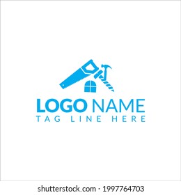 Creative Home Construction Concept Real Estate Logo Design Template