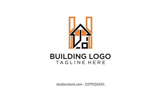 Creative home construction logo design with modern style| building logo| premium vector