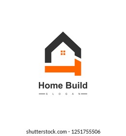 Creative Home Construction Logo With Hammer Symbol