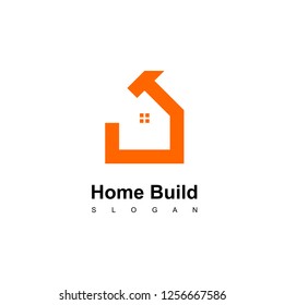 Creative Home Construction Logo With Hammer Symbol