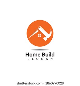 Creative Home Construction Logo With Hammer Symbol