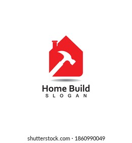 Logo Creativo De Construcción Doméstica Con Símbolo De Martillo