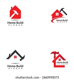 Creative Home Construction Logo With Hammer Symbol