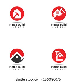Creative Home Construction Logo With Hammer Symbol