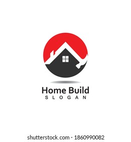 Creative Home Construction Logo With Hammer Symbol