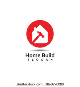 Creative Home Construction Logo With Hammer Symbol