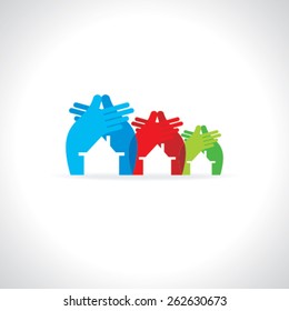 creative home with hands concept 