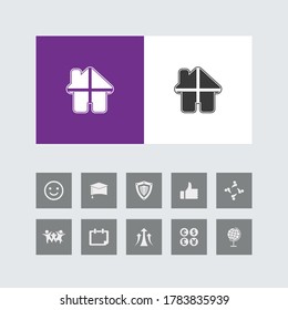 Creative Home Icon with Bonus Icons.