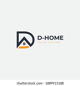 Creative Home with letter D Logo vector for your company.