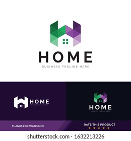 creative home letter h logo template 