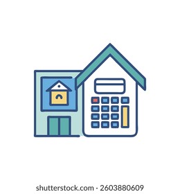 A creative home loan calculator icon tailored for designers focused on financing.